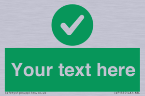 Custom green background, green circle with tick